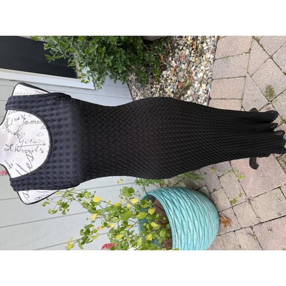 Vintage Black Textured Whimsigoth Patterned Rabbit Rabbit Rabbit 90's Witch 8M - Picture 2 of 6